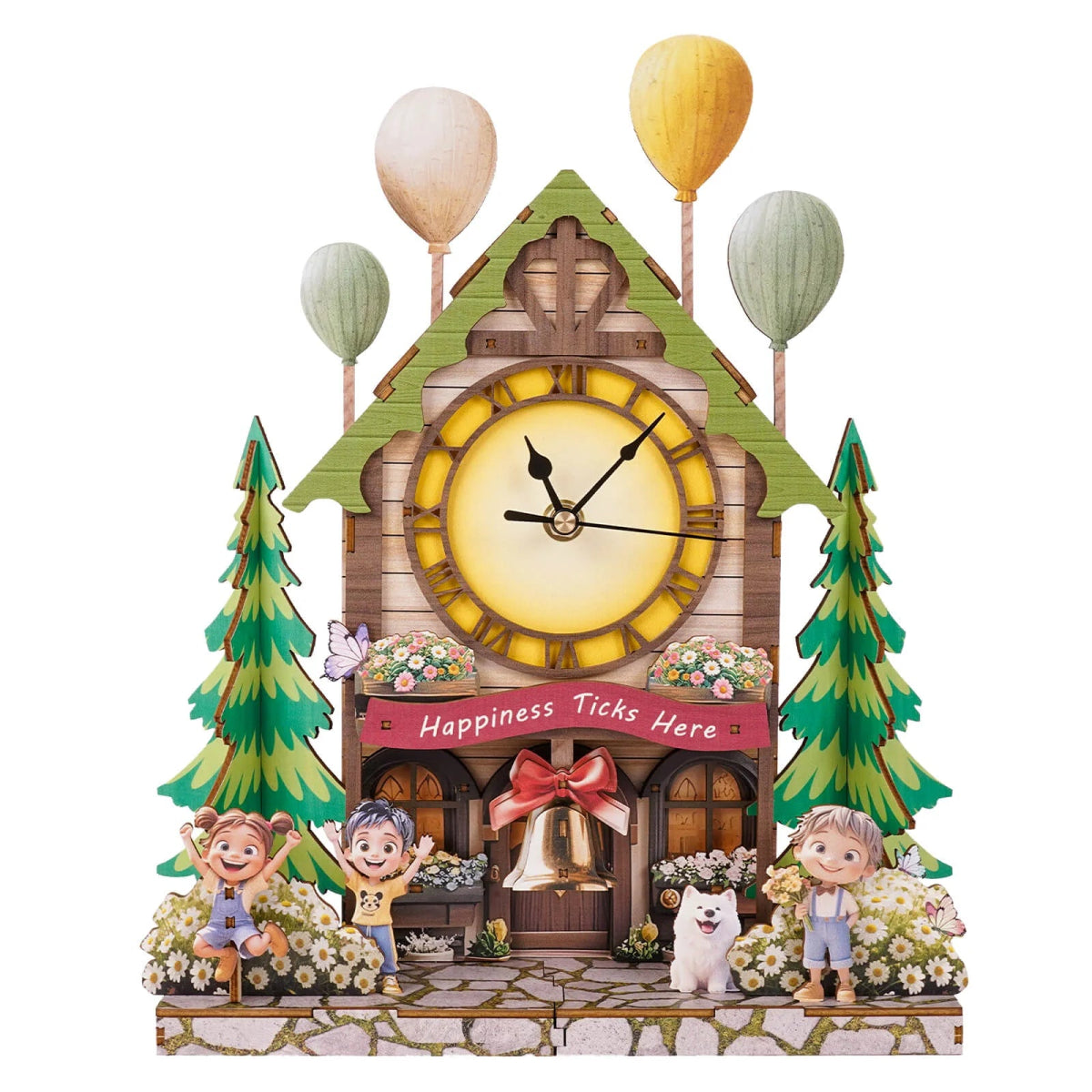 kaayee-ballon-cabin-holz-uhr-bausatz-3d-puzzle image 1