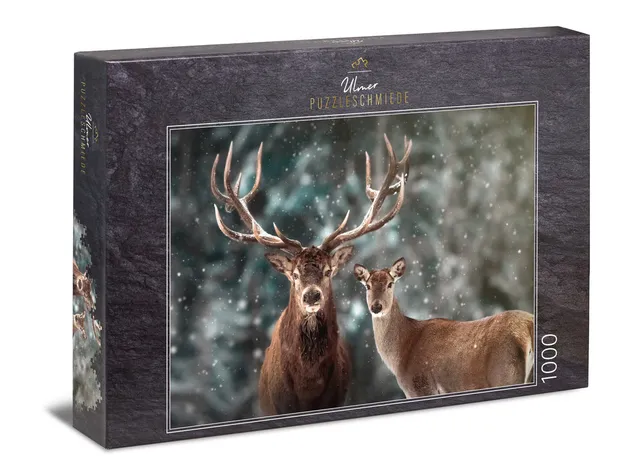 ulmer-puzzleschmiede-puzzle-1000-teile-drau-en-zu-zweit-hirsch-puzzle image 1