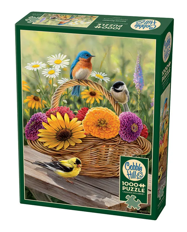 cobble-hill-1000-piece-summer-bouquet-puzzle-blumen-v-gel image 1