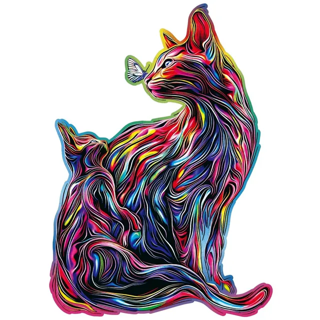 kaayee-wooden-puzzle-the-dazzing-parent-child-cat-holzpuzzle-small image 1