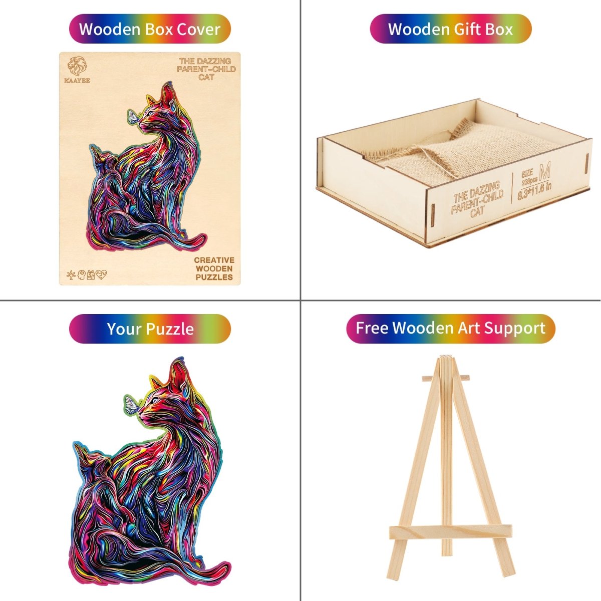 kaayee-wooden-puzzle-the-dazzing-parent-child-cat-holzpuzzle-small image 3