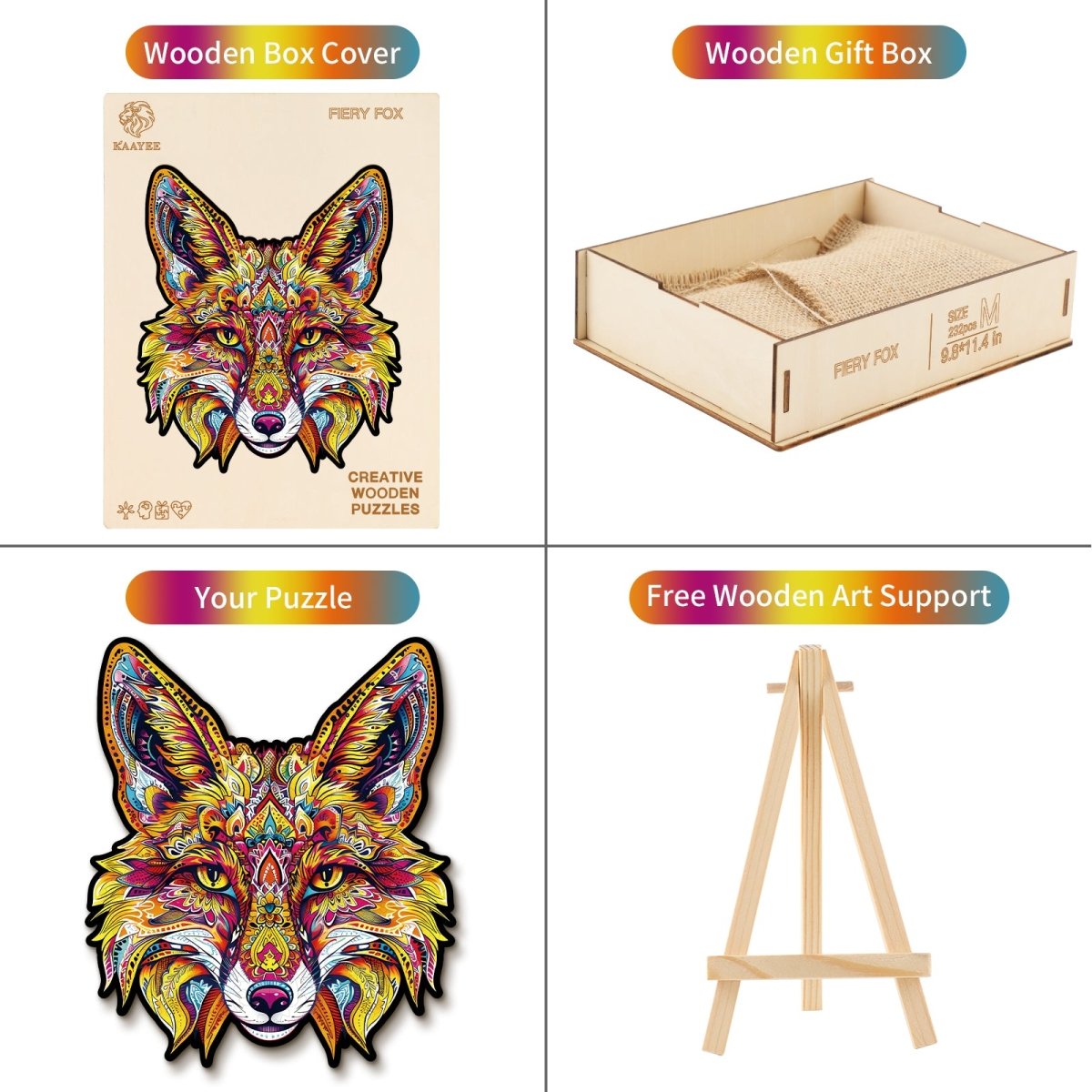 kaayee-wooden-puzzle-fiery-fox-holzpuzzle-medium-mandala image 3