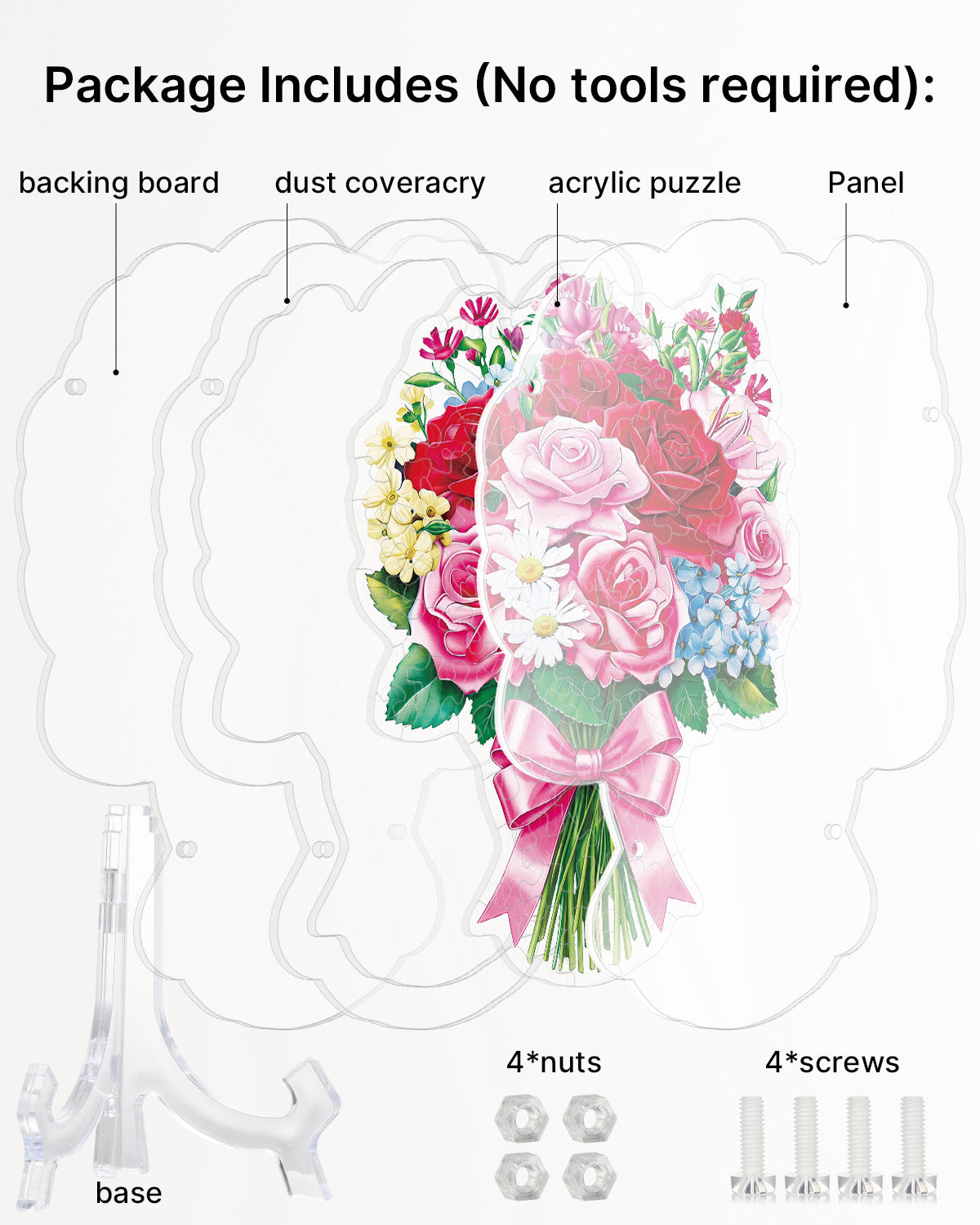 kaayee-suncatcher-puzzle-romantic-flower-bouquet-acryl-blumen image 5
