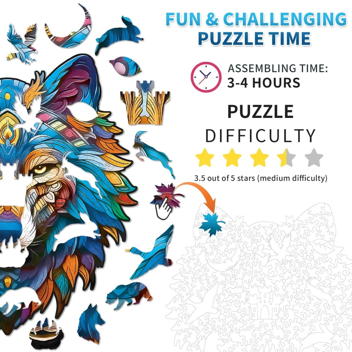 kaayee-wooden-puzzle-holzpuzzle-majestic-wolf-medium image 4