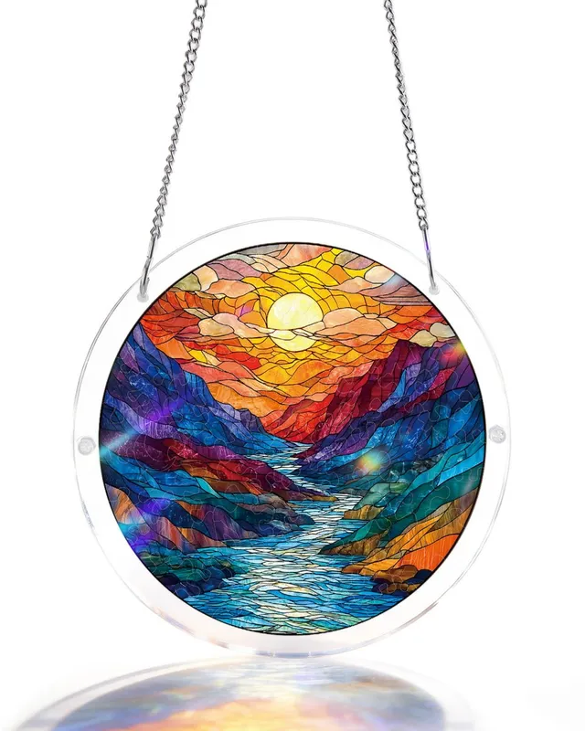 kaayee-suncatcher-puzzle-glazed-mountain-moon-acryl-fensterbild image 1
