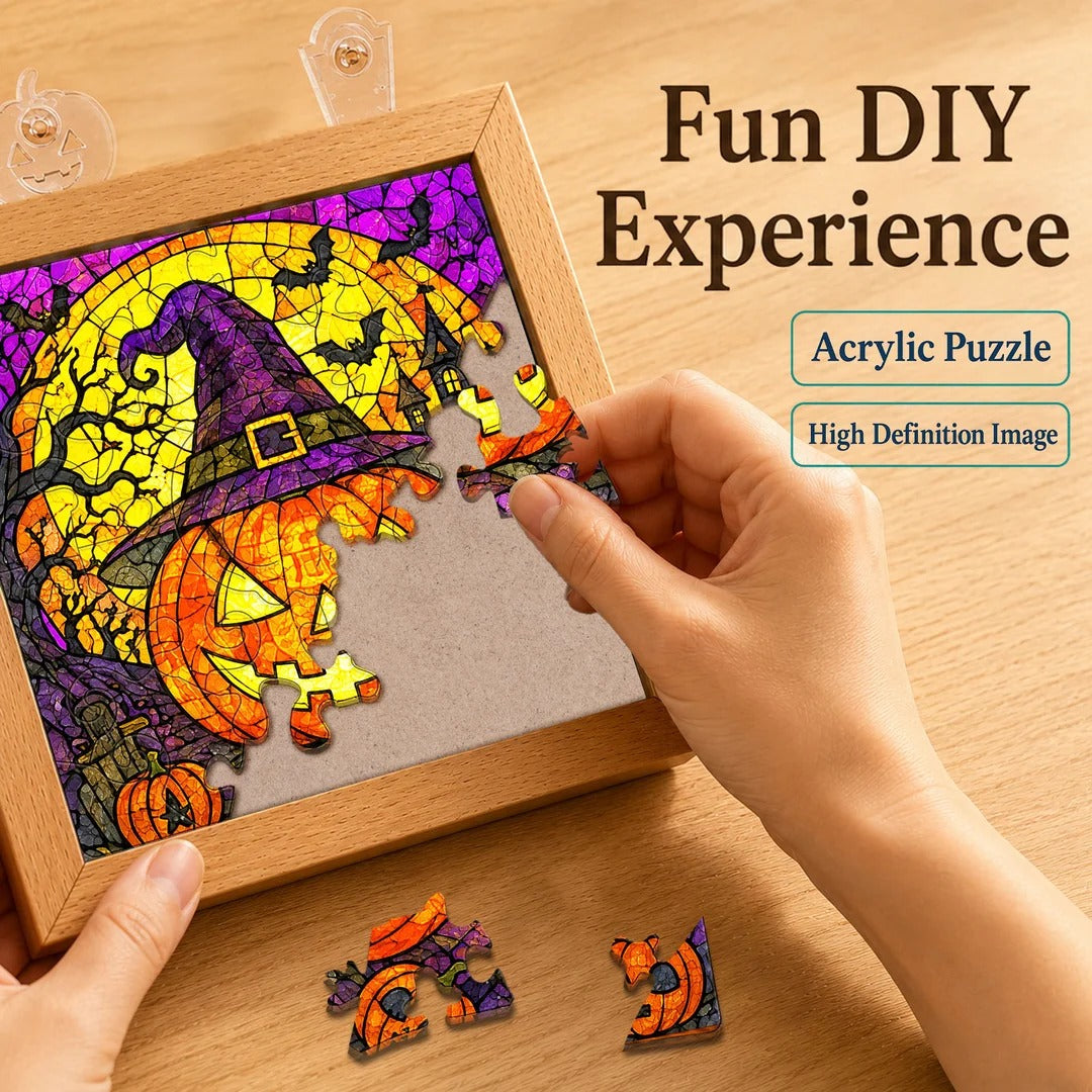 kaayee-pumpkin-lantern-night-puzzle-nachtlicht-holzrahmen image 2