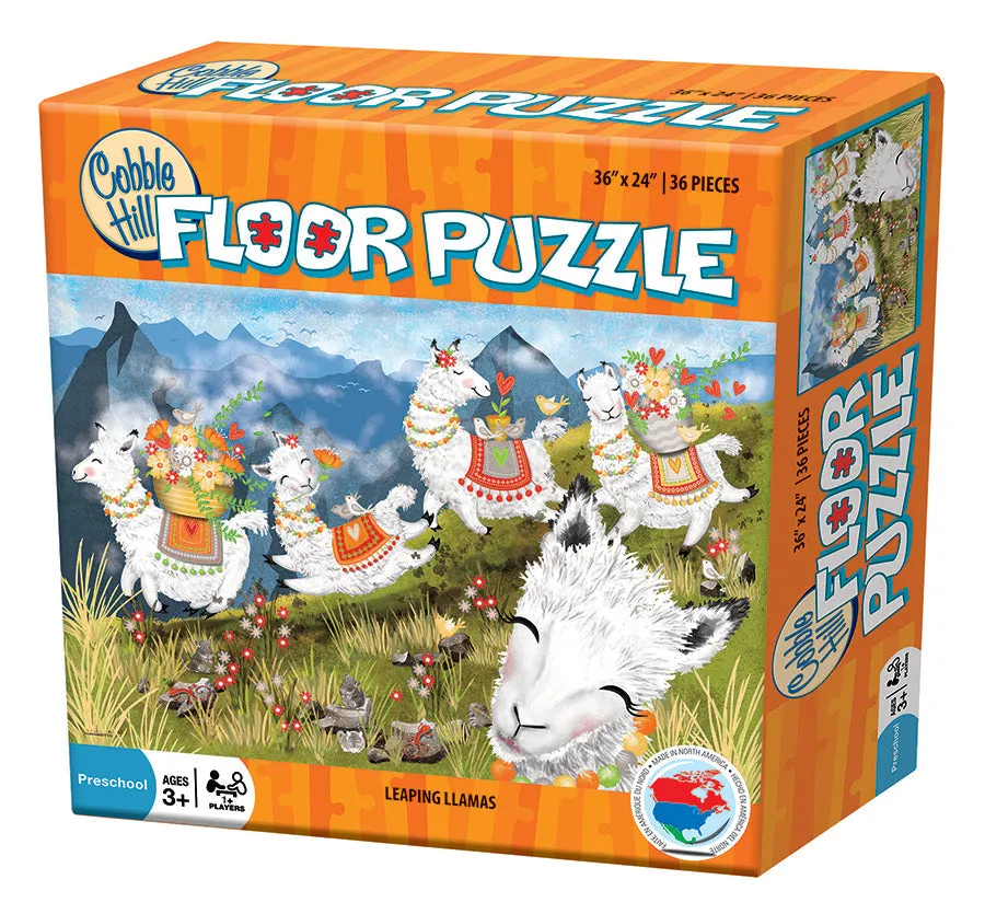 cobble-hill-floor-leaping-llamas-puzzle-36-teile-kinder image 1