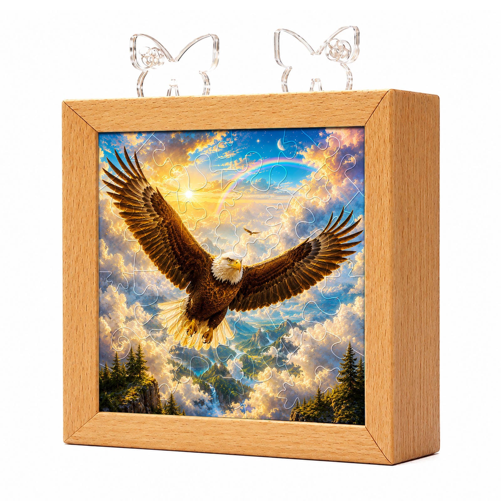 kaayee-soaring-eagle-nachtlicht-holzrahmen-acryl-puzzle image 1