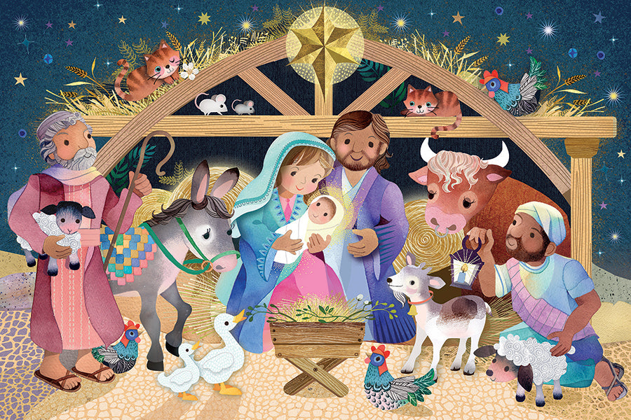 cobble-hill-floor-puzzles-unto-us-bodenpuzzle-35-teile-weihnachten image 2
