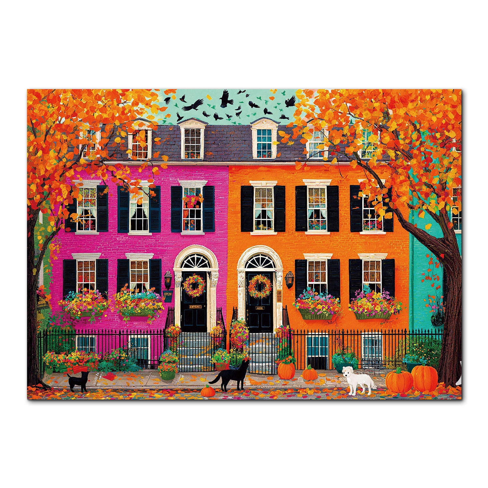 kaayee-pumpkin-street-townhouses-puzzle-1000-teile-eco image 1