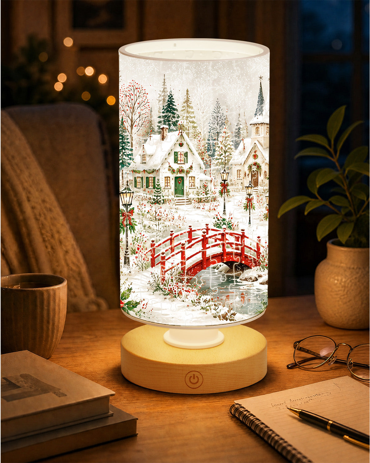 kaayee-night-light-christmas-snow-village-puzzle-lampe-acryl image 3