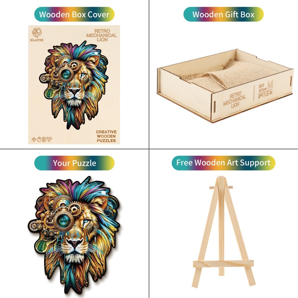 kaayee-wooden-puzzle-retro-mechanical-lion-holzpuzzle-medium image 3