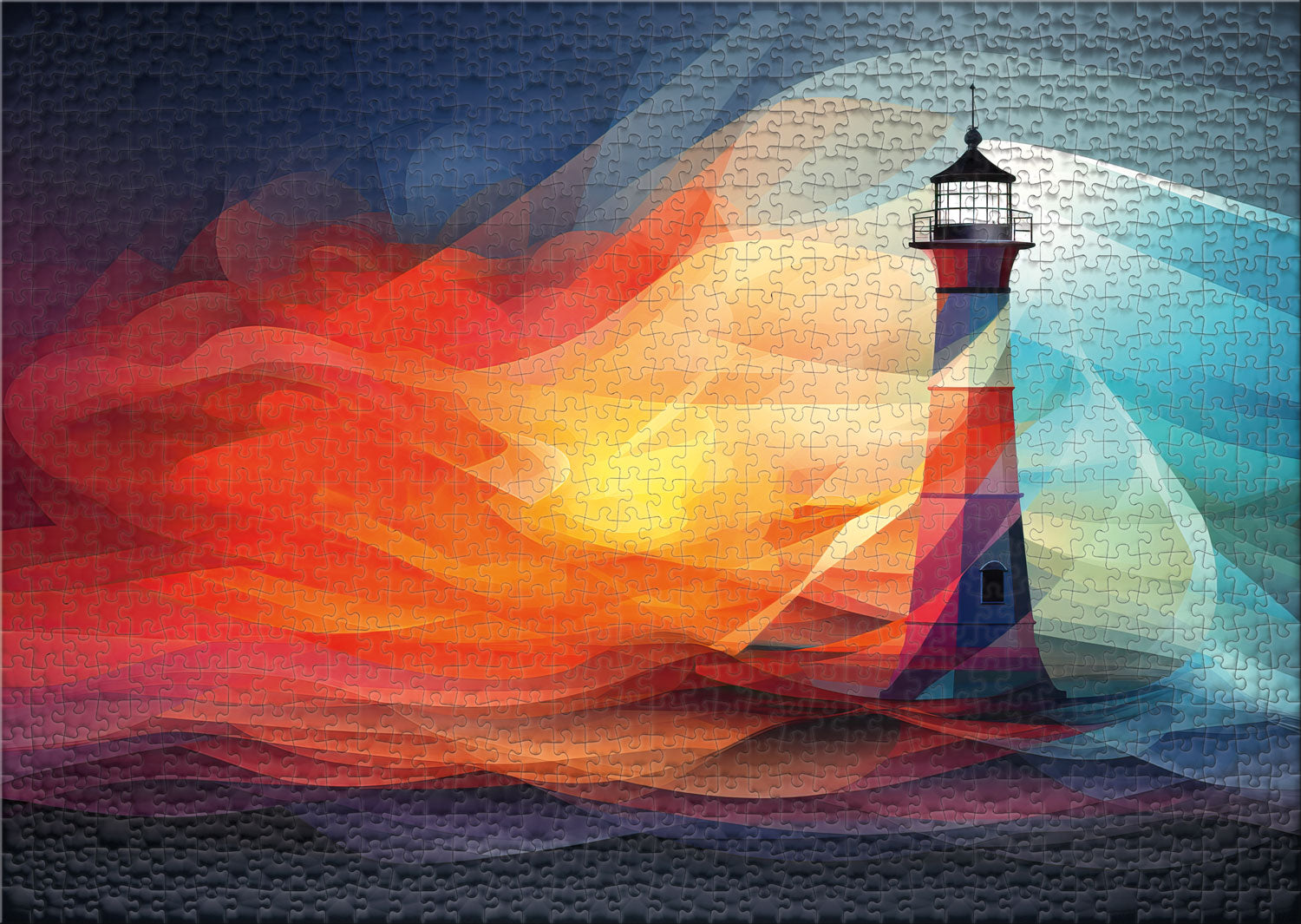 ulmer-puzzleschmiede-nebelfarben-leuchtturm-puzzle-1000-teile-nacht image 2