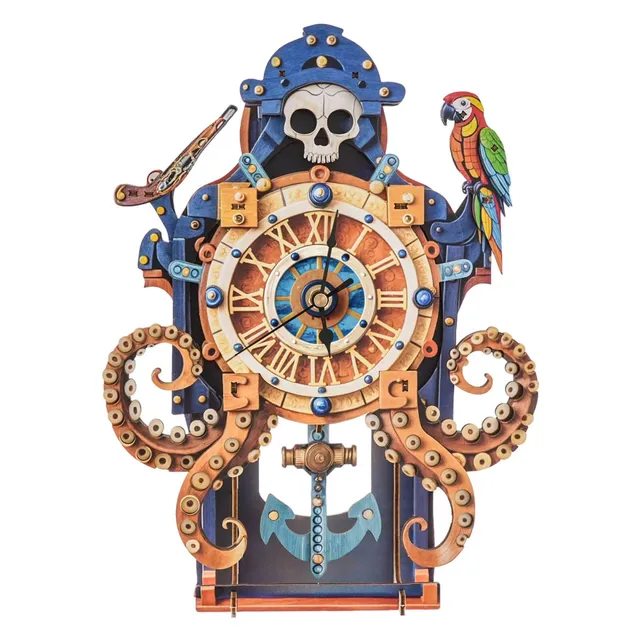 kaayee-octopus-monster-uhren-bausatz-holz-3d-puzzle-uhr image 1