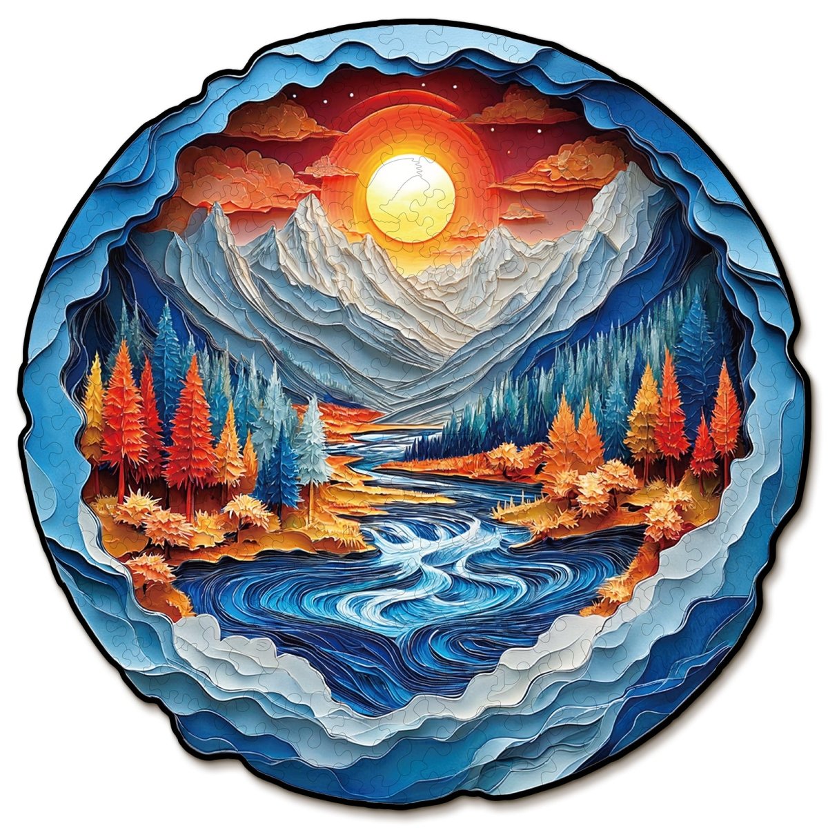 kaayee-wooden-puzzle-mountains-rivers-holzpuzzle-medium-bunt image 1