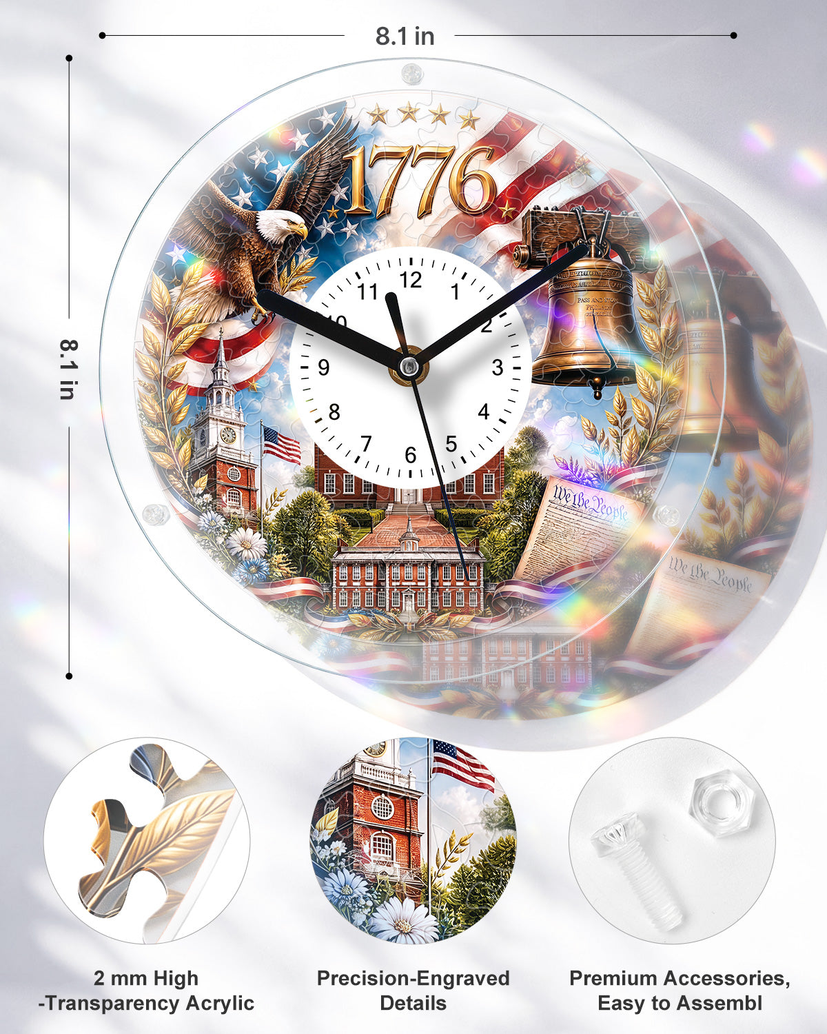 kaayee-clock-kit-spirit-of-independence-puzzle-uhr-regular image 3