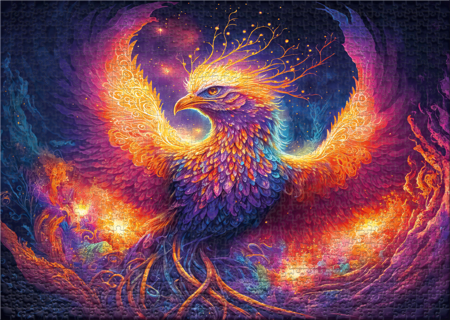 ulmer-puzzleschmiede-puzzle-2000-teile-phoenix-fantasy-vogel image 2