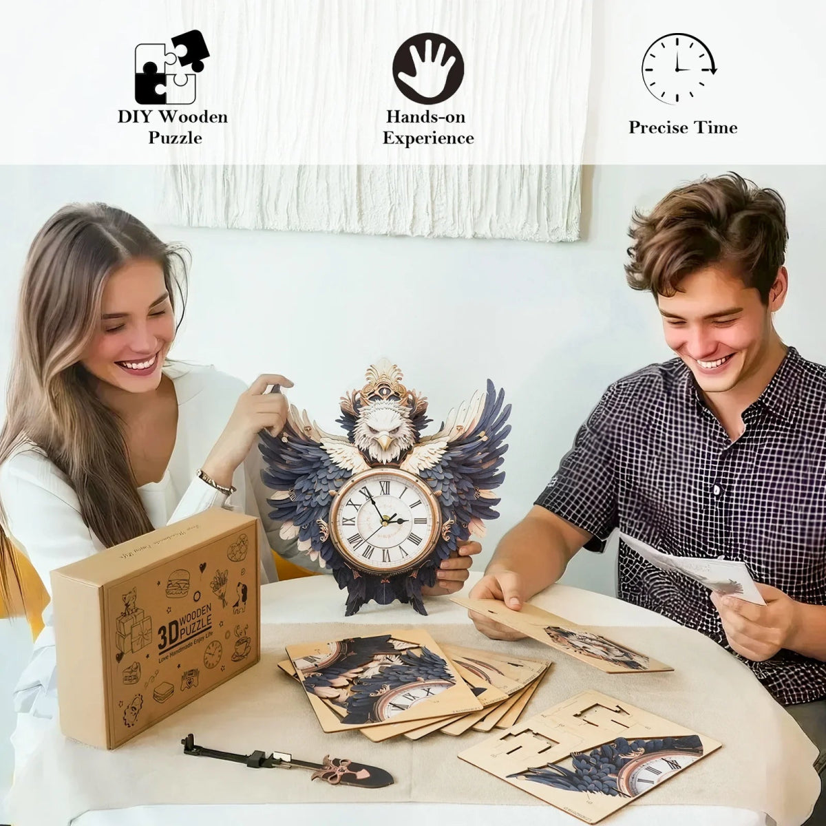 kaayee-clock-kit-eagle-holzuhr-adler-mit-pendel-bausatz image 5