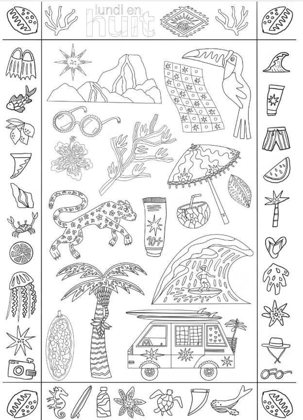 lundi-en-huit-coloriage-pitisdessins-ausmalposter-xxl-100x70-sommer image 3