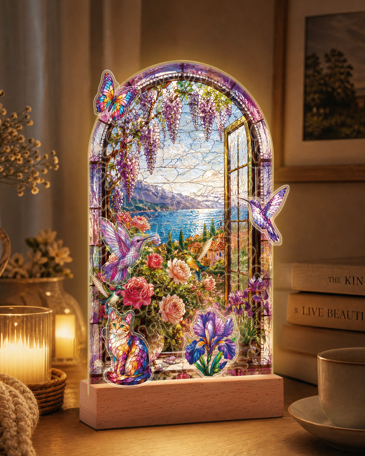 kaayee-violet-garden-retreat-nachtlicht-acryl-puzzle image 2