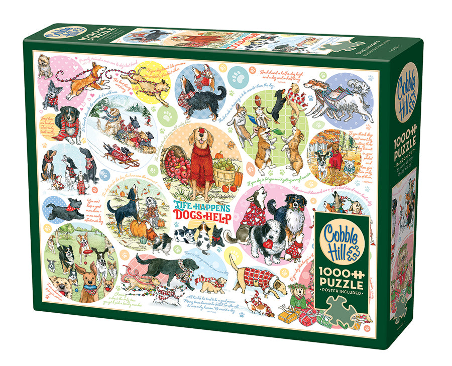 cobble-hill-1000-piece-dog-thoughts-puzzle-1000-teile-hunde image 1