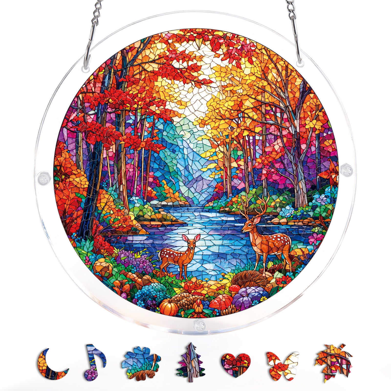 kaayee-suncatcher-puzzle-deer-in-the-forest-acryl-hirsch image 3