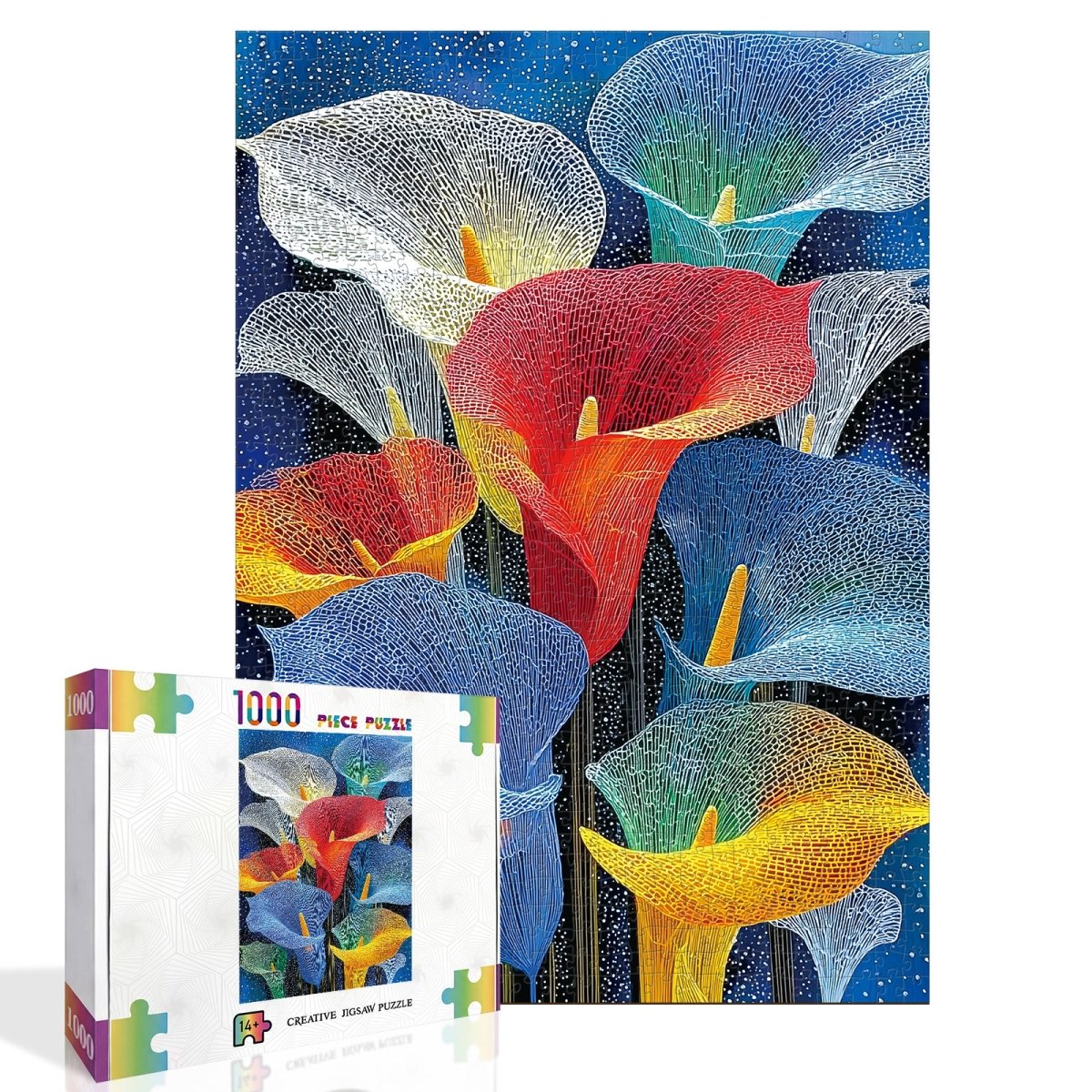kaayee-cardboard-puzzle-starlit-calla-1000-teile-eco-white-board image 2