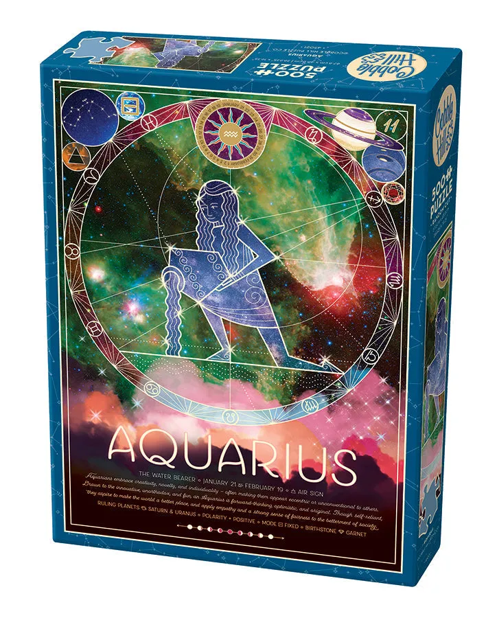 cobble-hill-500-piece-aquarius-puzzle-500-teile-sternzeichen image 1