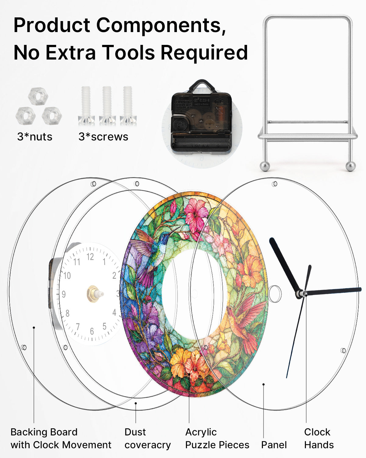 kaayee-clock-kit-hummingbird-paradise-puzzleuhr-regular image 6