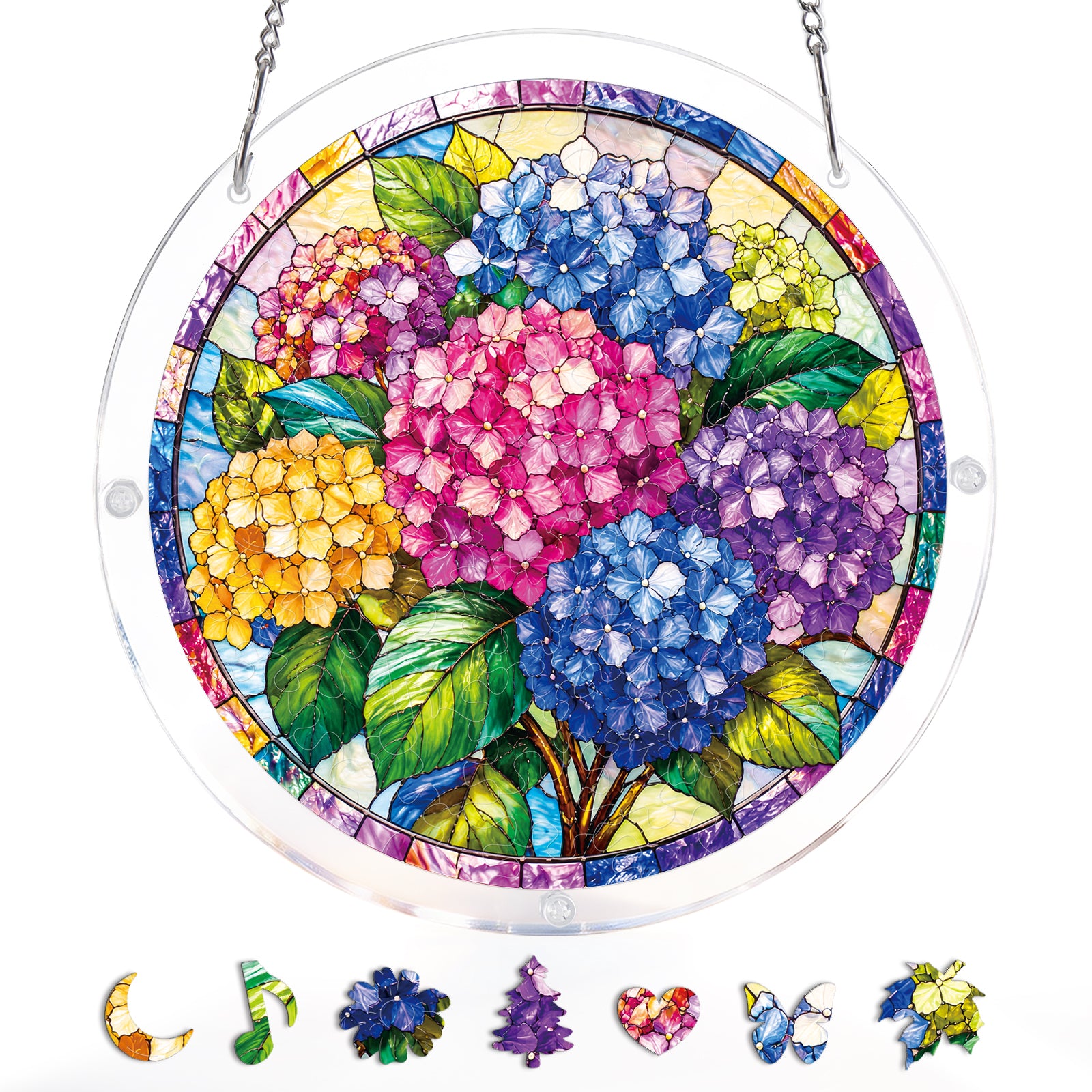 kaayee-suncatcher-puzzle-hydrangea-in-bloom-medium-20-8-cm image 3