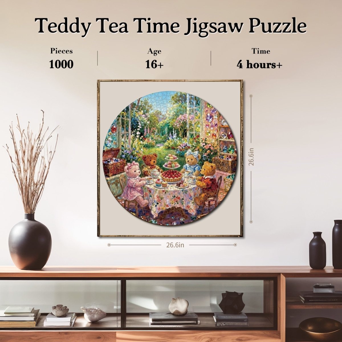 kaayee-cardboard-puzzle-teddy-tea-time-1000-teile image 4