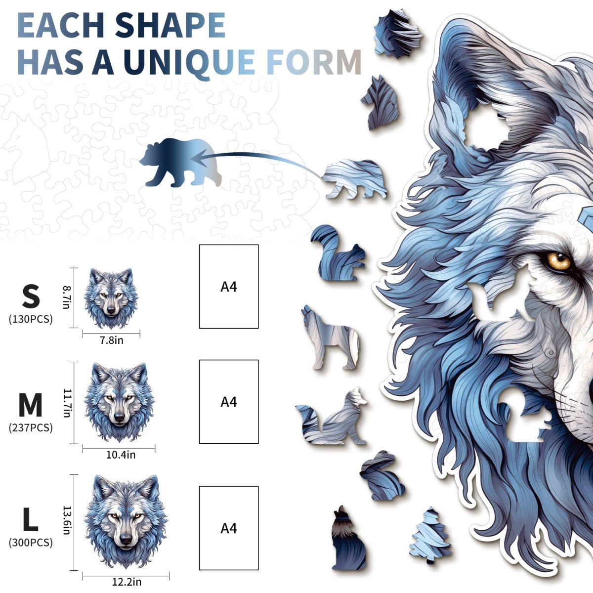 kaayee-resolute-snow-wolf-holzpuzzle-medium-tier image 5