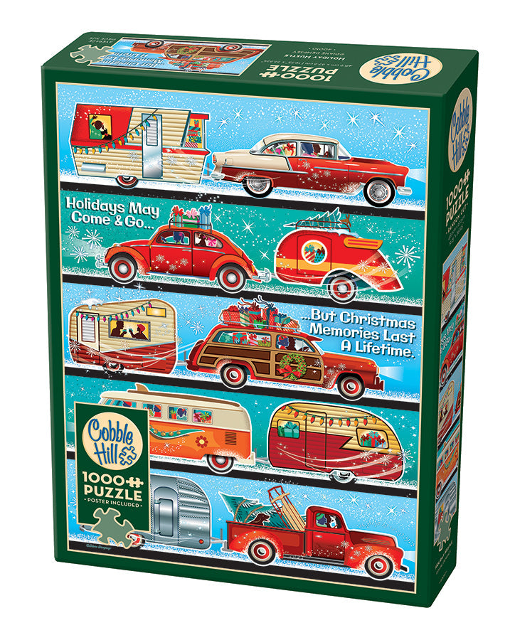 cobble-hill-1000-piece-holiday-hustle-puzzle-weihnachten-vintage image 1