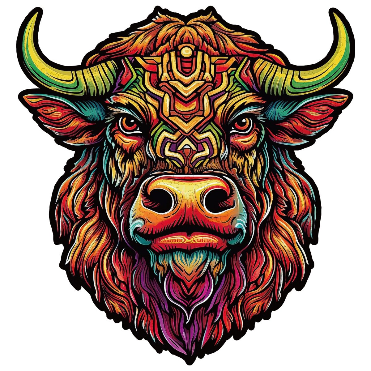 kaayee-wooden-puzzle-angry-bull-holzpuzzle-medium-stier image 1