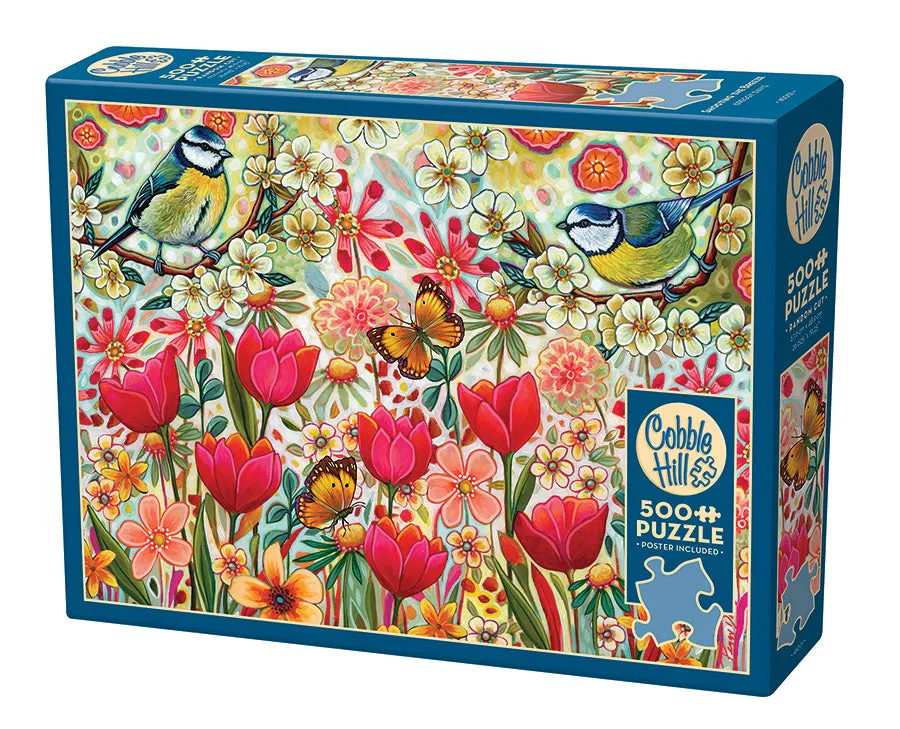 cobble-hill-puzzle-500-teile-shooting-the-breeze-v-gel-garten image 1
