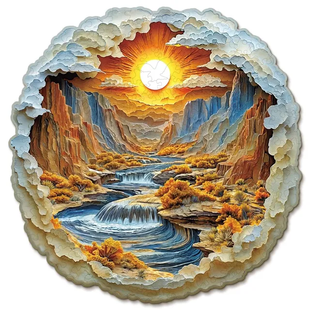 kaayee-rivers-and-mountains-holzpuzzle-mittel-canyon-sunset image 1