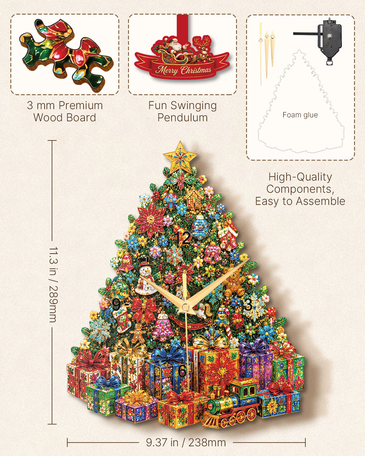kaayee-clock-kit-christmas-pendel-holz-uhr-mit-pendel image 3