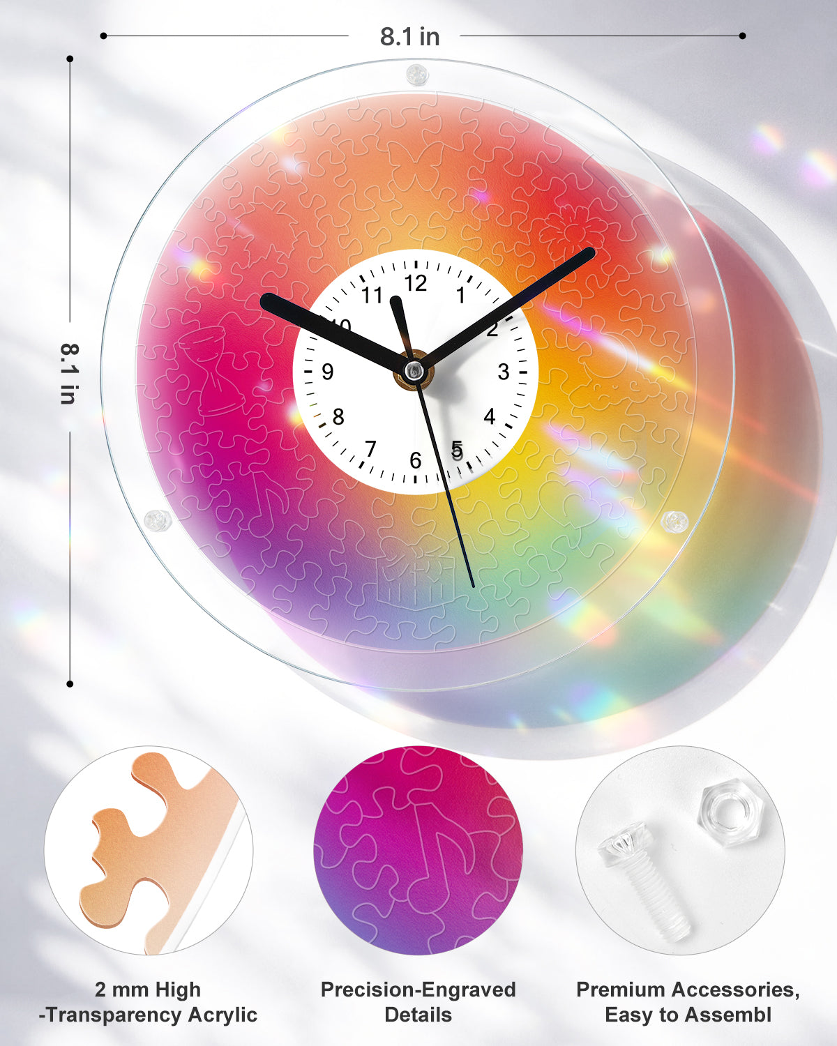 kaayee-clock-kit-diffuse-color-acryluhr-regular-puzzle image 3