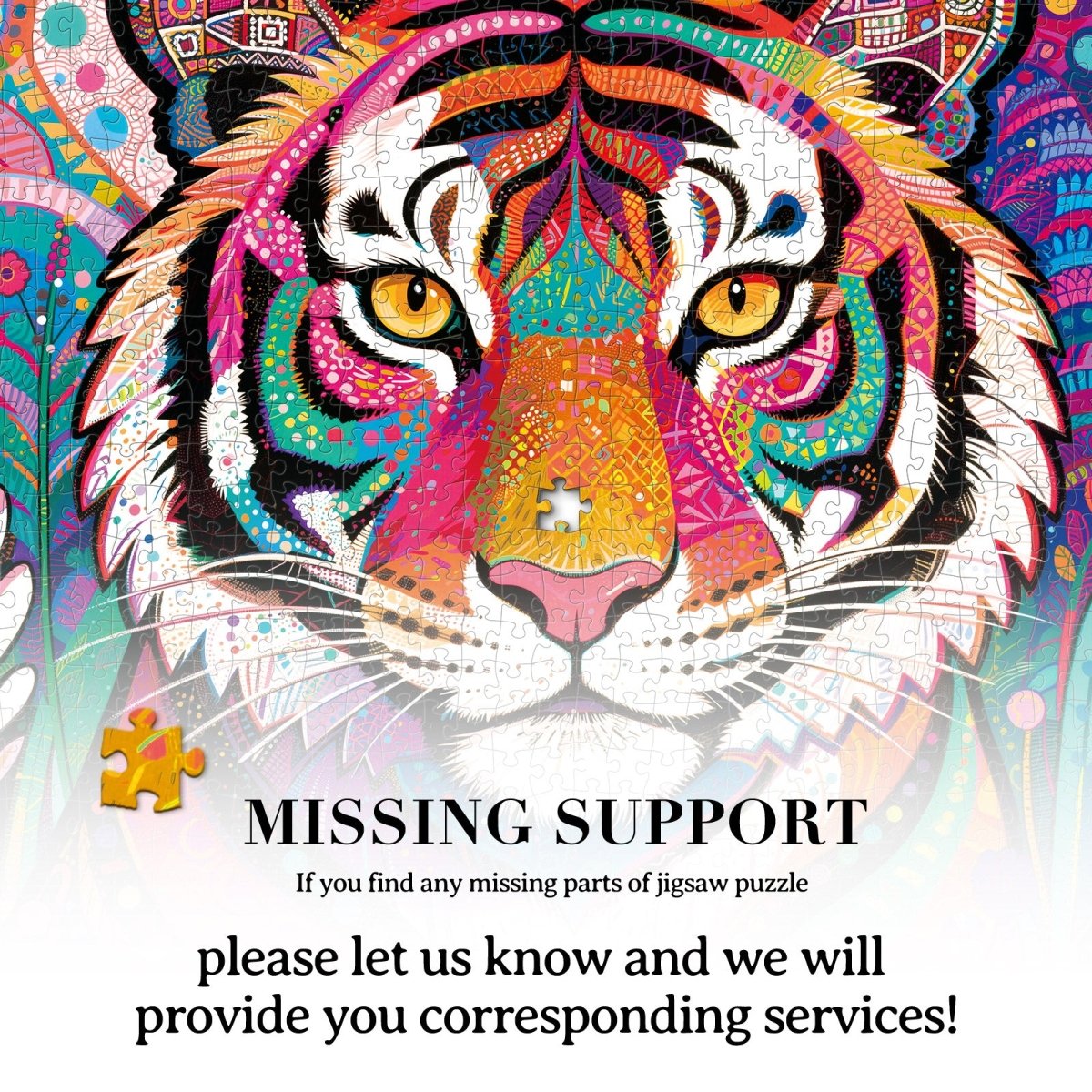 kaayee-cardboard-puzzle-psychedelic-tiger-king-1000-teile-standard image 7
