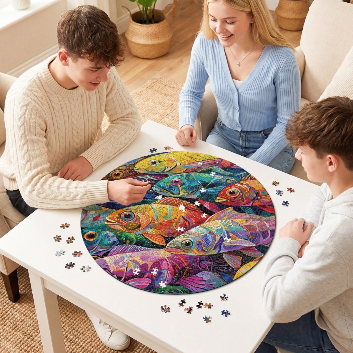 kaayee-cardboard-puzzle-prismatic-fish-realm-1000-teile image 8