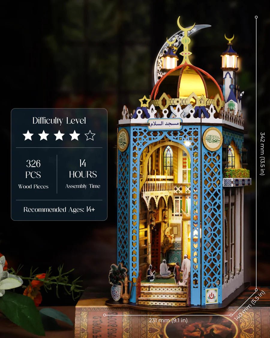 kaayee-book-nook-kit-mosque-3d-holzbau-beleuchtet image 4