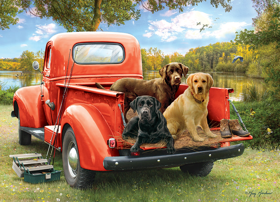 cobble-hill-1000-piece-fishing-friends-hunde-angel-puzzle image 2