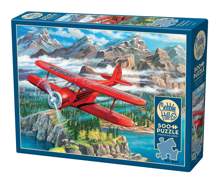 cobble-hill-500-piece-beechcraft-staggerwing-flugzeug-puzzle image 1