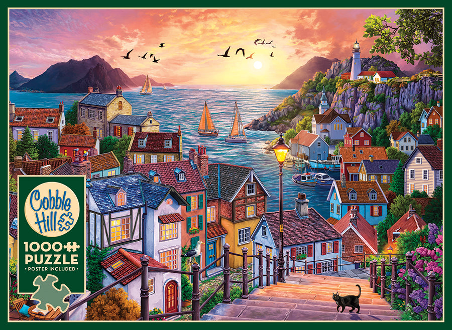 cobble-hill-1000-teile-coastal-town-at-sunset-puzzle-k-ste image 3