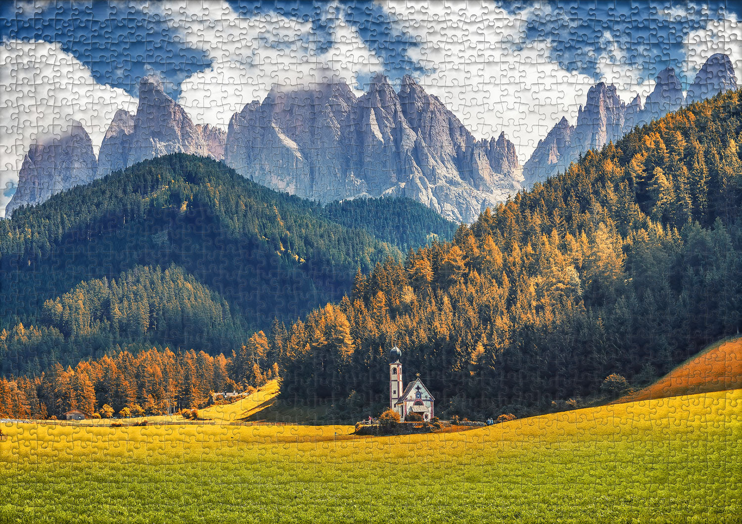 ulmer-puzzleschmiede-ehrfurcht-puzzle-1000-teile-bergkirche-alpen image 2