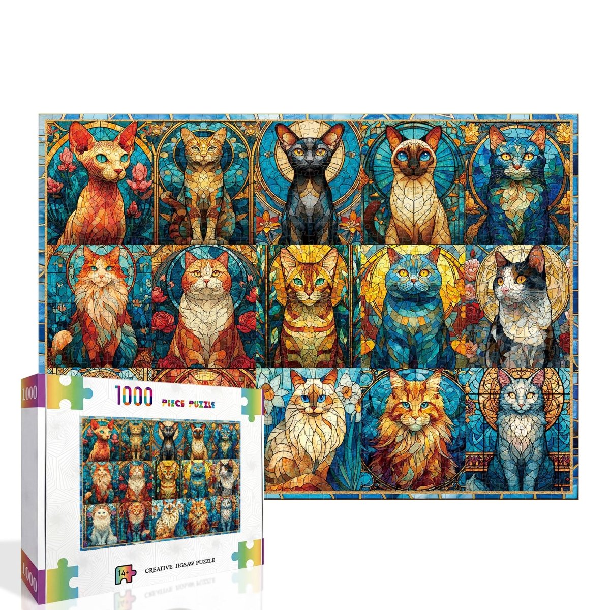 kaayee-cardboard-puzzle-sea-glass-cat-1000-teile-katzen image 2