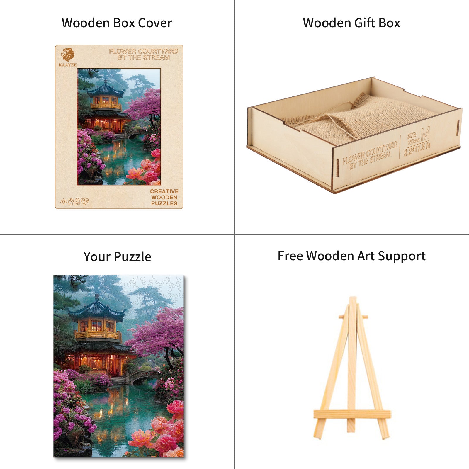 kaayee-flower-courtyard-holzpuzzle-medium-blumen-am-bach image 4
