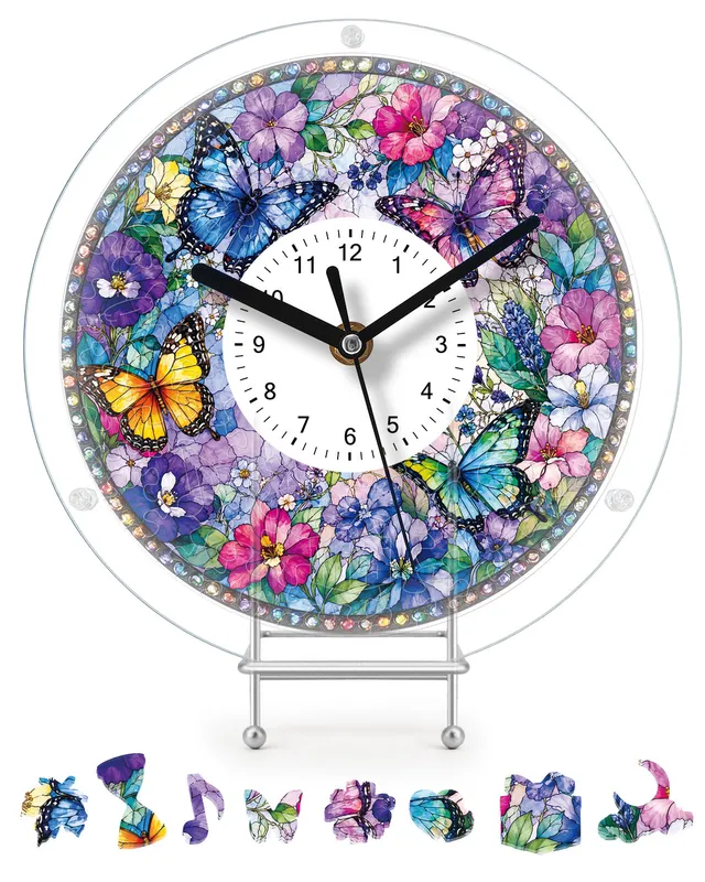 kaayee-clock-kit-butterfly-blossom-garden-puzzle-uhr-regular-acryl image 1