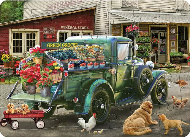 cobble-hill-tray-puzzles-green-grocer-35-teile-puzzle-hunde image 1
