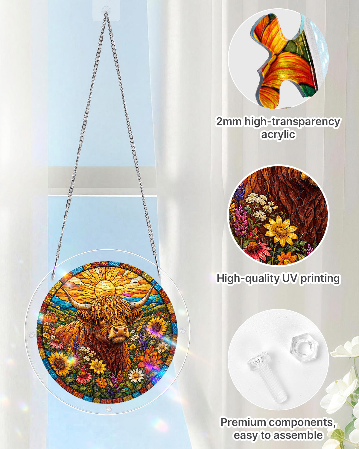 kaayee-blooming-highland-cow-suncatcher-fensterbild-medium-acryl image 4